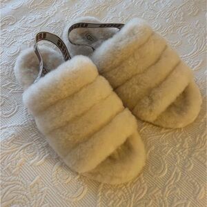 UGG Cream Plush Slide Slippers